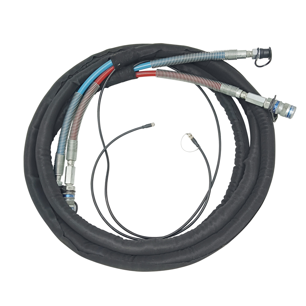 Double hose with data cable